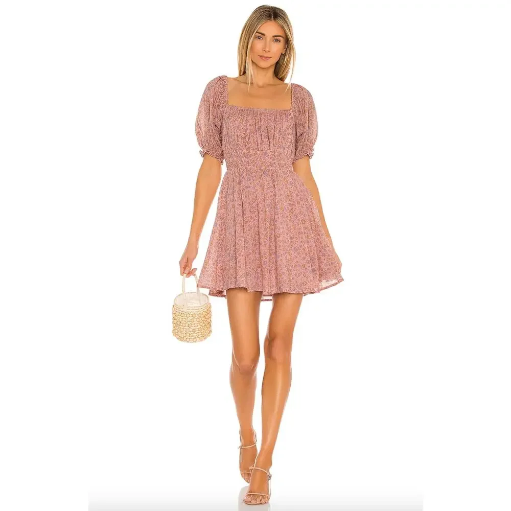 NWT SPELL & the Gypsy Collective Rae Mini Dusty Pink Floral Dress Size M Boho - Picture 1 of 4